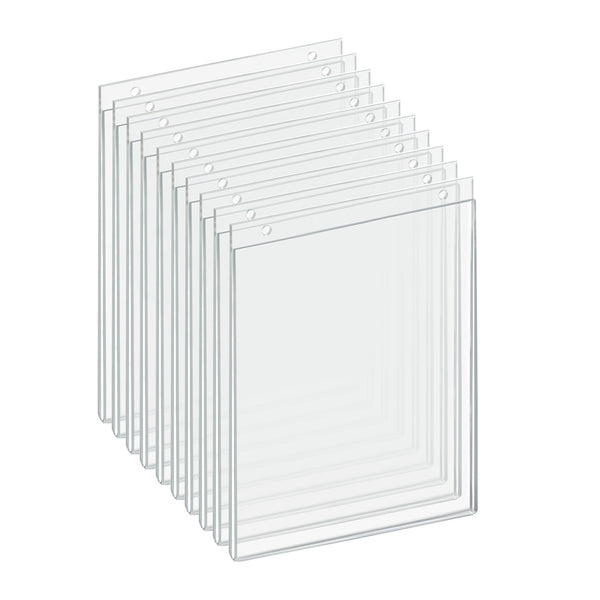 Clear Acrylic Wall Hanging Frame 8" Wide x 10'' High Vertical /Portrait, 10-Pack