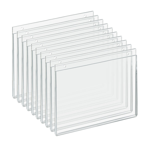 Clear Acrylic Wall Hanging Frame 10" Wide x 8'' High Horizontal/Landscape, 10-Pack