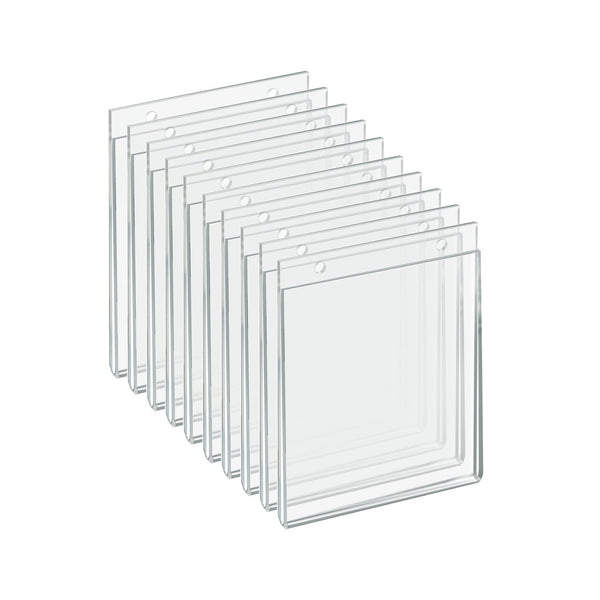 Clear Acrylic Wall Hanging Frame 5.5" Wide x 7'' High Vertical/Portrait, 10-Pack