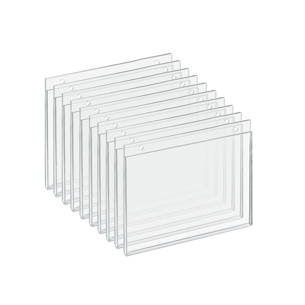 Clear Acrylic Wall Hanging Frame 7" Wide x 5.5" High - Horizontal/Landscape, 10-Pack