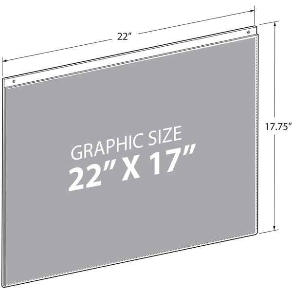 Clear Acrylic Wall Hanging Frame 22" wide x 17'' High - Horizontal/Landscape, 2-Pack