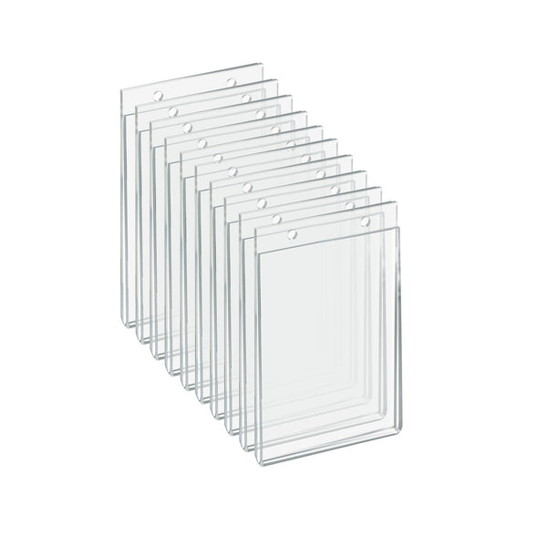 Clear Acrylic Wall Hanging Frame 4" wide x 6'' High - Vertical/Portrait, 10-Pack