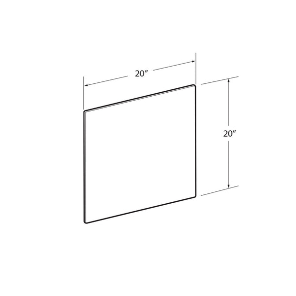 Plexiglass Acrylic Sheets Cut to Size, Clear Plastic Panels, Size: 20" x 20" x 3/16" Thick with Square Corners, 2-Pack