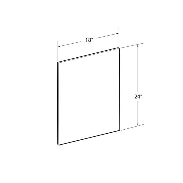 Plexiglass Acrylic Sheets Cut to Size, Clear Plastic Panels, Size: 18" x 24" x 3/16" Thick with Square Corners, 2-Pack