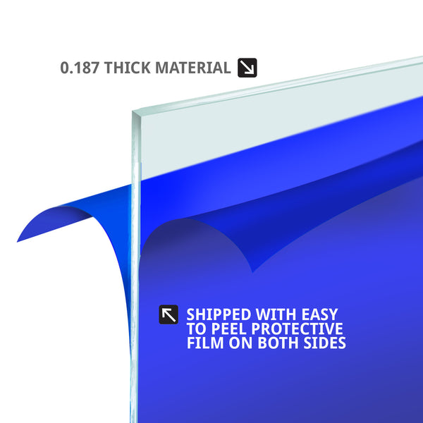 Plexiglass Acrylic Sheets Cut to Size, Clear Plastic Panels, Size: 23.5" x 31.5" x 3/16" Thick with Square Corners, 2-Pack