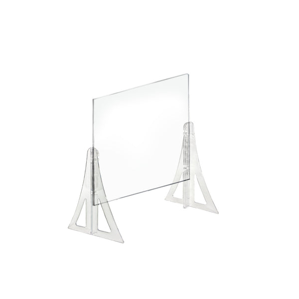 20" x 20" New Counter Acrylic Shield, Plexiglass Protective Panel, Splash Guard. New Support Stands. Adjustable Heights. Acrylic .100" Thick, 2-Pack