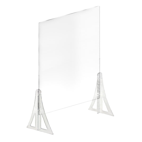 30" x 40" New Counter Acrylic Shield, Plexiglass Protective Panel, Splash Guard. New Support Stands. Adjustable Heights. Acrylic .1875" Thick, 2-Pack