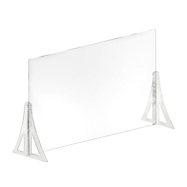 30" x 40" New Counter Acrylic Shield, Plexiglass Protective Panel, Splash Guard. New Support Stands. Adjustable Heights. Acrylic .1875" Thick, 2-Pack