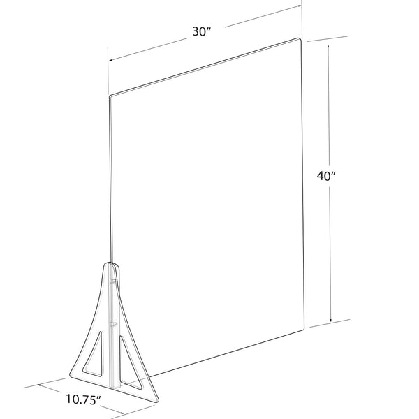 30" x 40" Single Leg PLEXIGLASS Partition Shield, 2-Pack