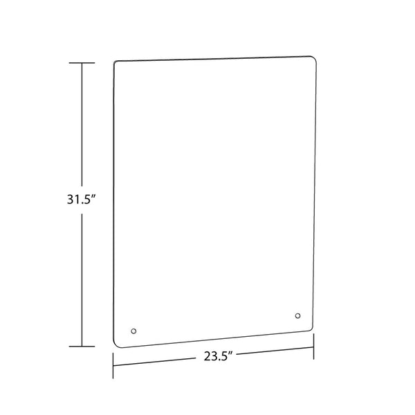 Cashier Shield, Sneeze Guard, Plexiglass Protective Mounting Barrier, Clear Acrylic .100" thick, Mount directly into Counter, 2-Pack