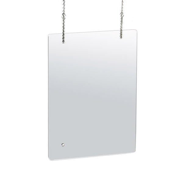 23.5" x 31.5" Hanging Adjustable Cashier Shield, Plexiglass Protective Panel, Splash Guard, 0.100" thick Acrylic Protective Barrier -Vertical/Horizontal, 2-Pack