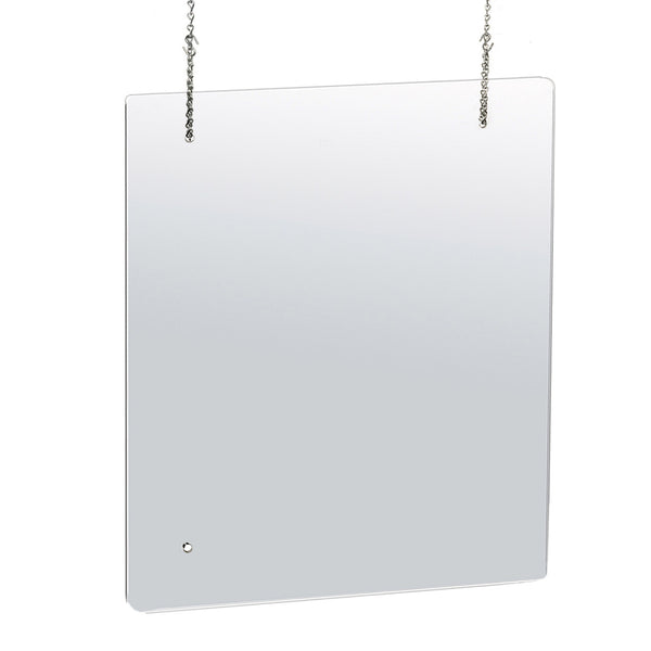 30" x 40" Hanging Adjustable Cashier Shield, Plexiglass Protective Panel, Splash Guard, 0.100" thick Acrylic Protective Barrier -Vertical/Horizontal, 2-Pack