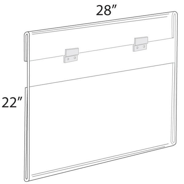 28"W x 22"H Wall Mounted Poster Frame. Mounting Hardware Included.