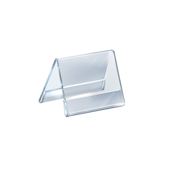 Two Sided Tent Style Clear Acrylic Sign Holder and Nameplate, Size: 5.5" W x 4.25" H on each side, 10-Pack