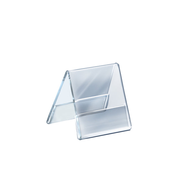 Two Sided Tent Style Clear Acrylic Sign Holder and Nameplate, Size: 4.25" W x 5.5" H on each side, 10-Pack