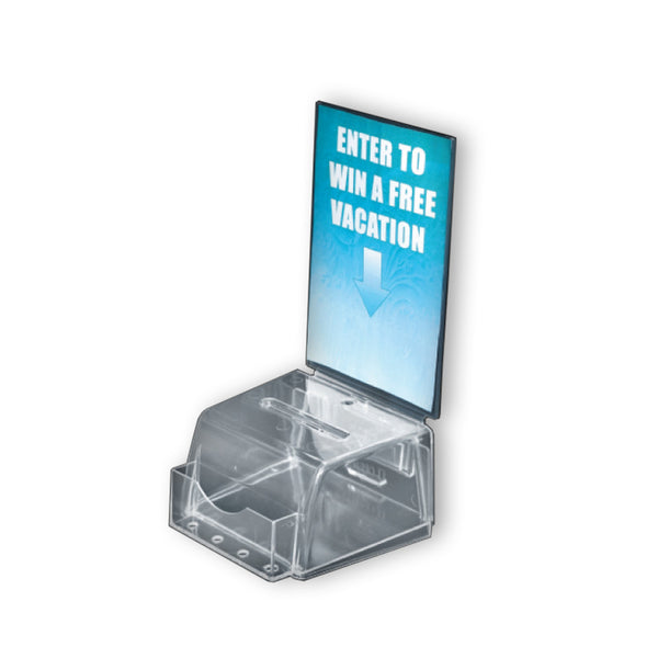 Clear Small Molded Lottery Box with Pocket
