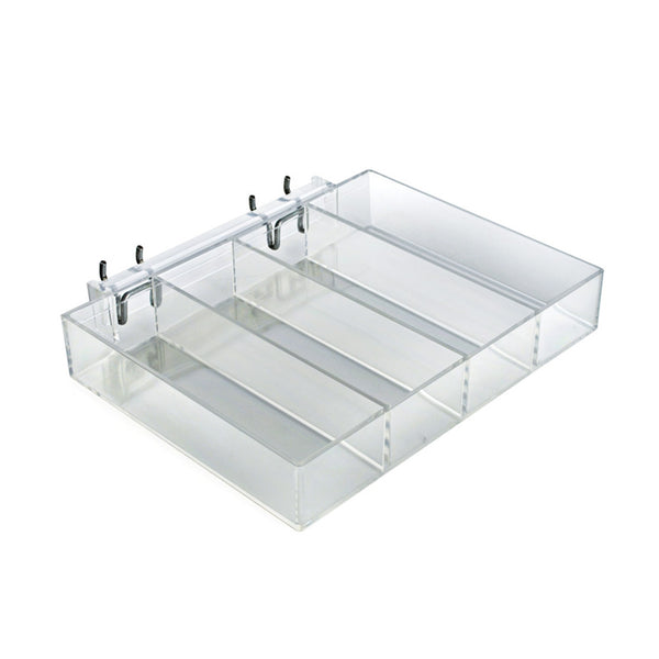 Four Compartment Tray for Peg/Slat/Counter, 2-Pack