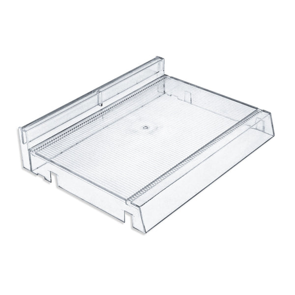 Adjustable Divider Bin Cosmetic Tray - Customizable Size to Product, Color Clear, 12" wide x 9.25" deep, 2-Pack