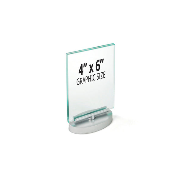 Two-Sided Revolving Acrylic Sign Holder Frame 4"W X 6"H, 2-Pack