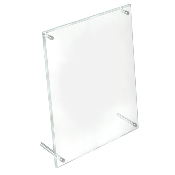Beveled Edge L-Frame Acrylic Sign Holder 8.5"W X 11"H, 2-Pack