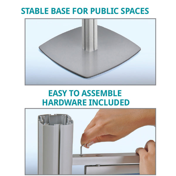 4-Channel Sky Tower Metal Pole and Base. Overall Height: 75.625"