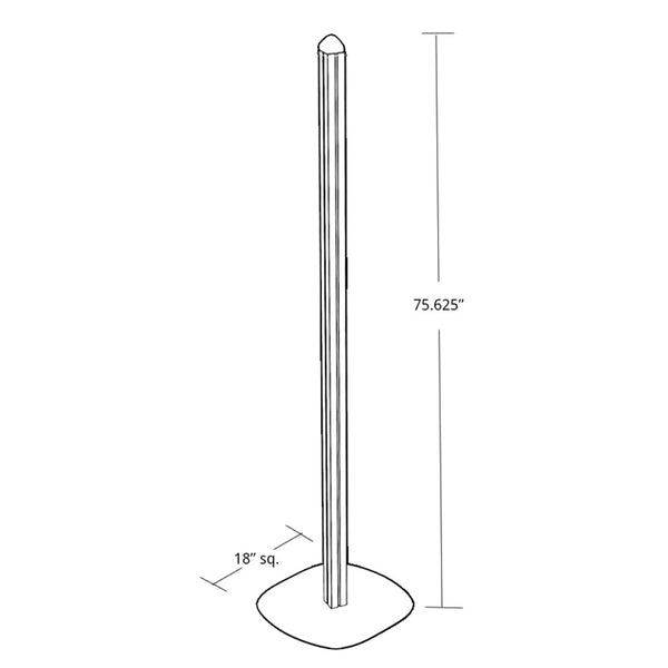 4-Channel Sky Tower Metal Pole and Base. Overall Height: 75.625"