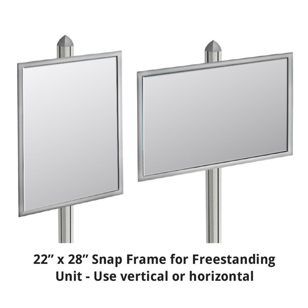 Sky Tower Display Kit with 22"W x 28"H Snap Frame and Four Acrylic Brochure Side Pockets