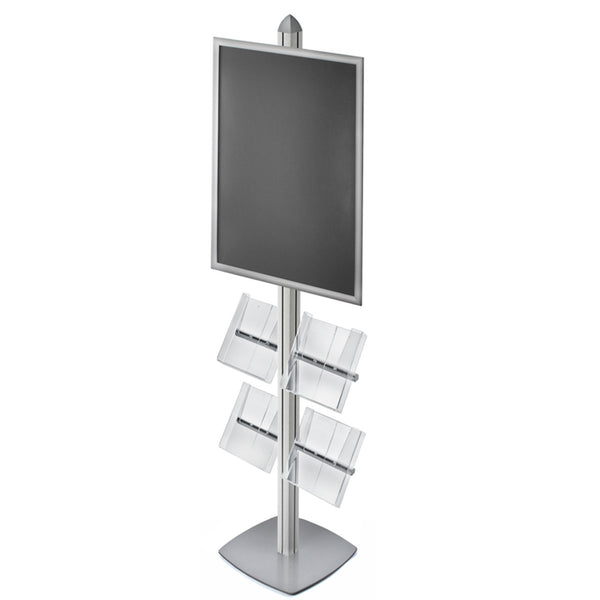 Sky Tower Display Kit with 22"W x 28"H Snap Frame and Four Acrylic Brochure Side Pockets