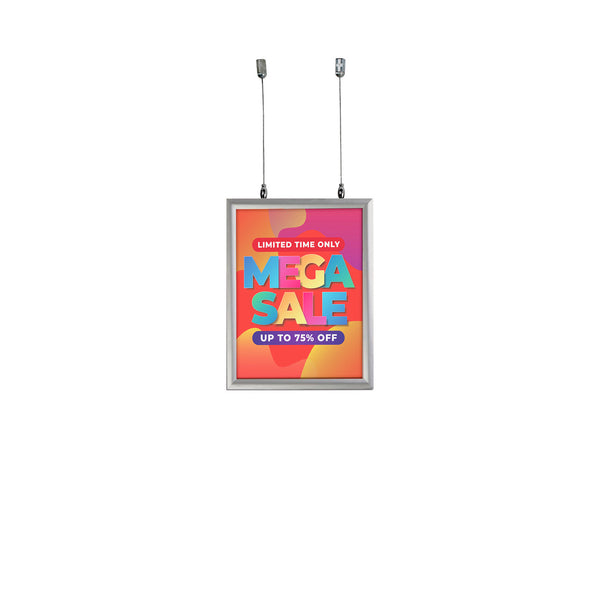 8.5"W x 11"H Double-Sided Hanging Snap Frame