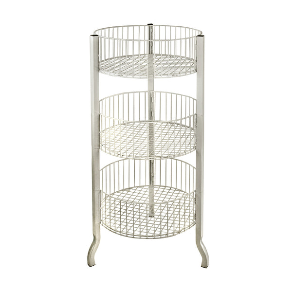 Three-Tiered Large White Wire Bin