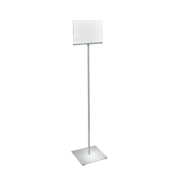 11"W x 8.5"H Pedestal Two-Sided Sign Holder Stand on Square Metal Base