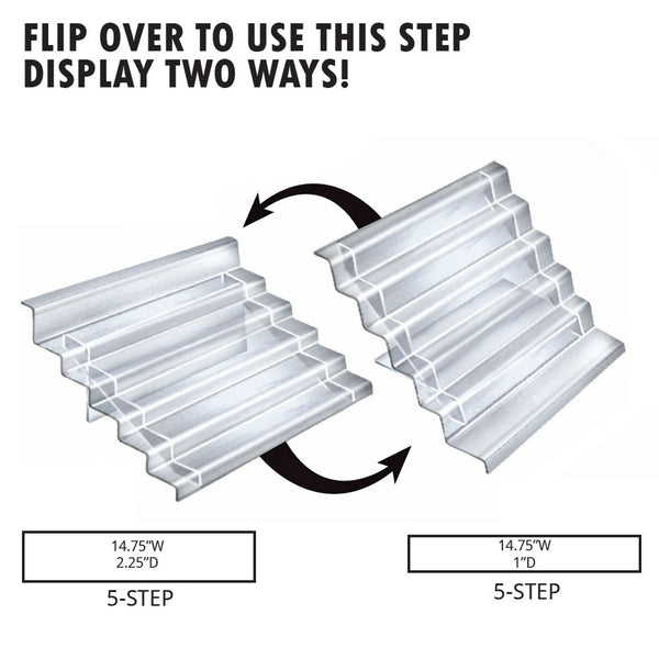 Flip Five-Tier Shelf Counter Step Display, Two in One System