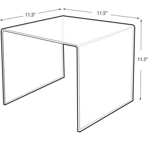 Clear Acrylic Riser Pedestal Display 11.5"W x 11.5"D x 11.5"H, 4-Pack