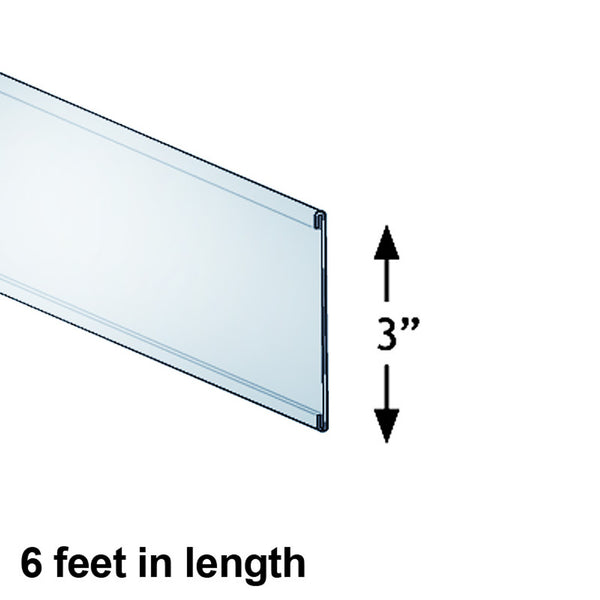 3"H Clear C-Channel. 6-Foot Length, 10-Pack