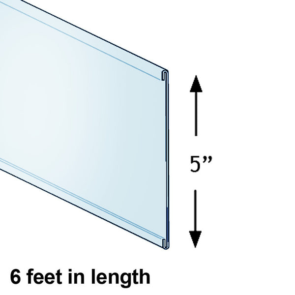 72"L x 5"H Clear C-Channel, 5-Pack