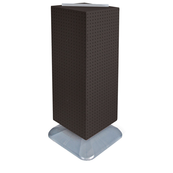 Four-Sided Pegboard Tower Floor Display on Revolving Base. Spinner Rack Stand. Panel Size: 14"W x 40"H