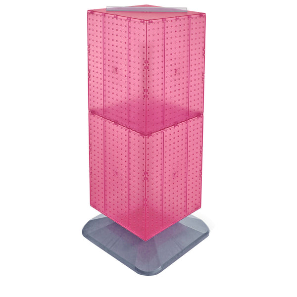 Four-Sided Pegboard Tower Floor Display on Revolving Base. Spinner Rack Stand. Panel Size: 14"W x 40"H