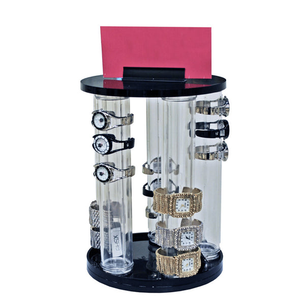 5-Pole Vertical Revolving Counter Bracelet Display. Overall Size: 13.875"H x 9"Dia.
