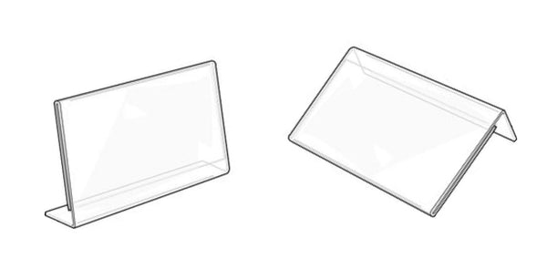 Angled L-Shaped Sign Holder Frame with Slant Back Design 17"x 11''High- Horizontal/Landscape, 10-Pack