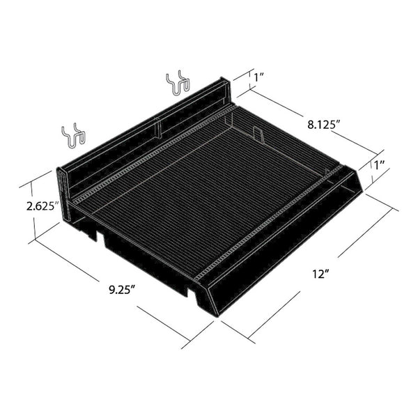 Adjustable Divider Bin Cosmetic Tray - Customizable Size to Product, Color Black, 12" wide x 9.25" deep, 2-Pack
